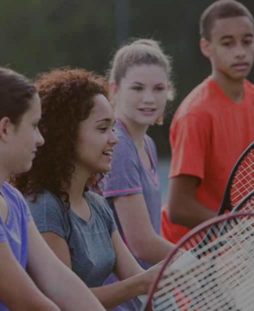 Students at a Tennis clinic