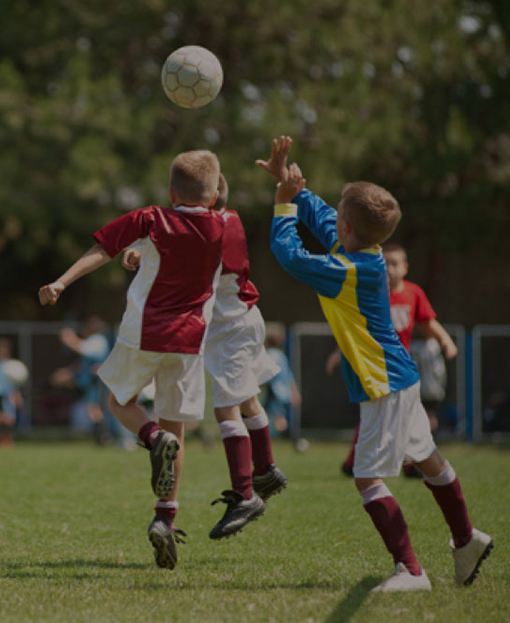 Young boys at a soccer training session